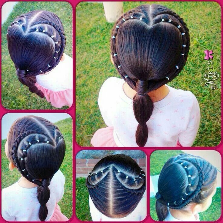 Прическа сердечко для девочки пошагово Pin on cool Girly hairstyles, Valentines hairstyles, Baby hairstyles