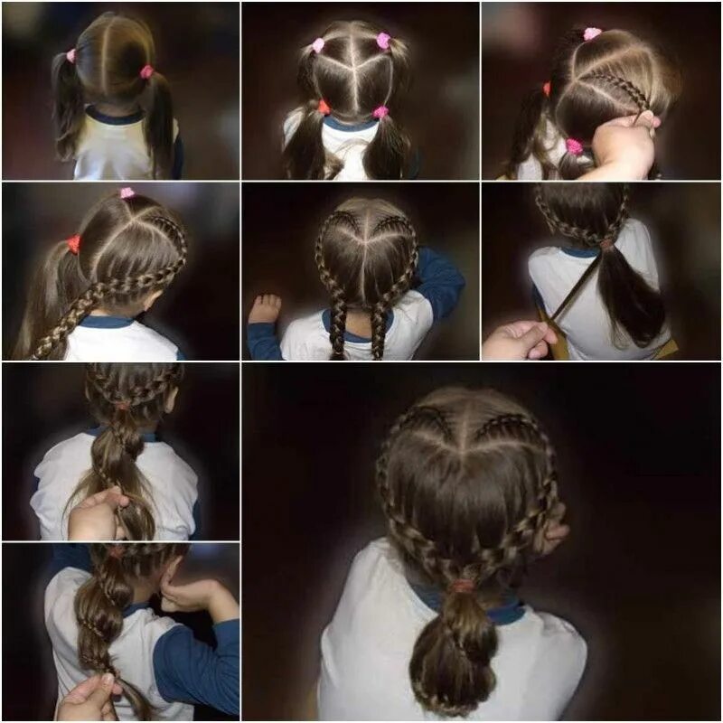 Прическа сердечко для девочки пошагово How to Make DIY Heart Shaped Braids Hairstyle Cabelo e unhas, Moldes gratis, Bor