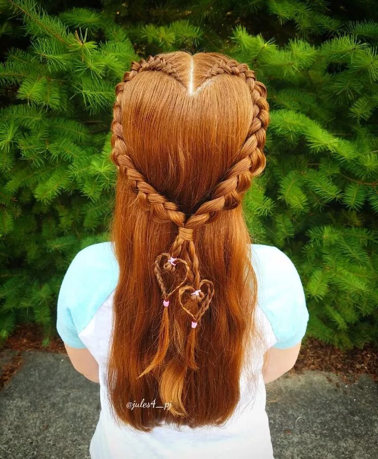 Прическа сердце Heart hairstyle. Cute girl hairstyles. Lace braid. Valentine's hair. Kid hairsty