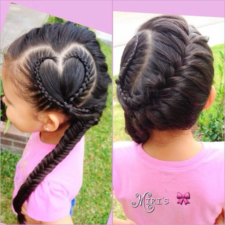 Прическа сердце для девочки 0d8753f0afe982f04d7bf938cf90b14f.jpg (736 × 736) Valentines hairstyles, Little g