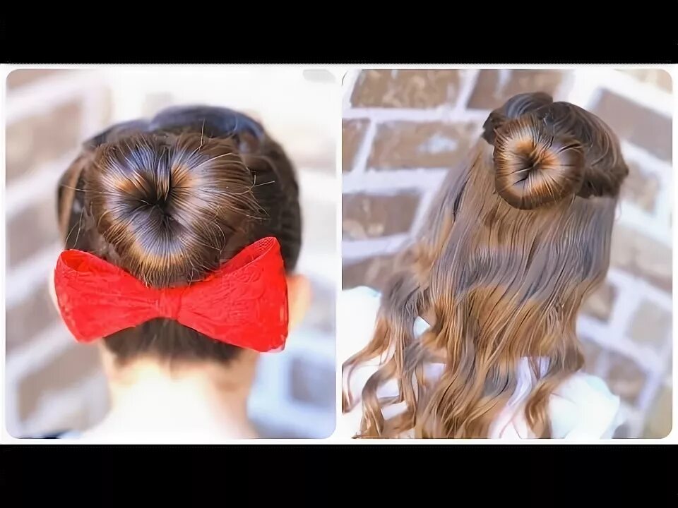 Прическа сердце для девочки How to Create a Perfect Love Bun Valentine's Day Heart Hairstyles - YouTube