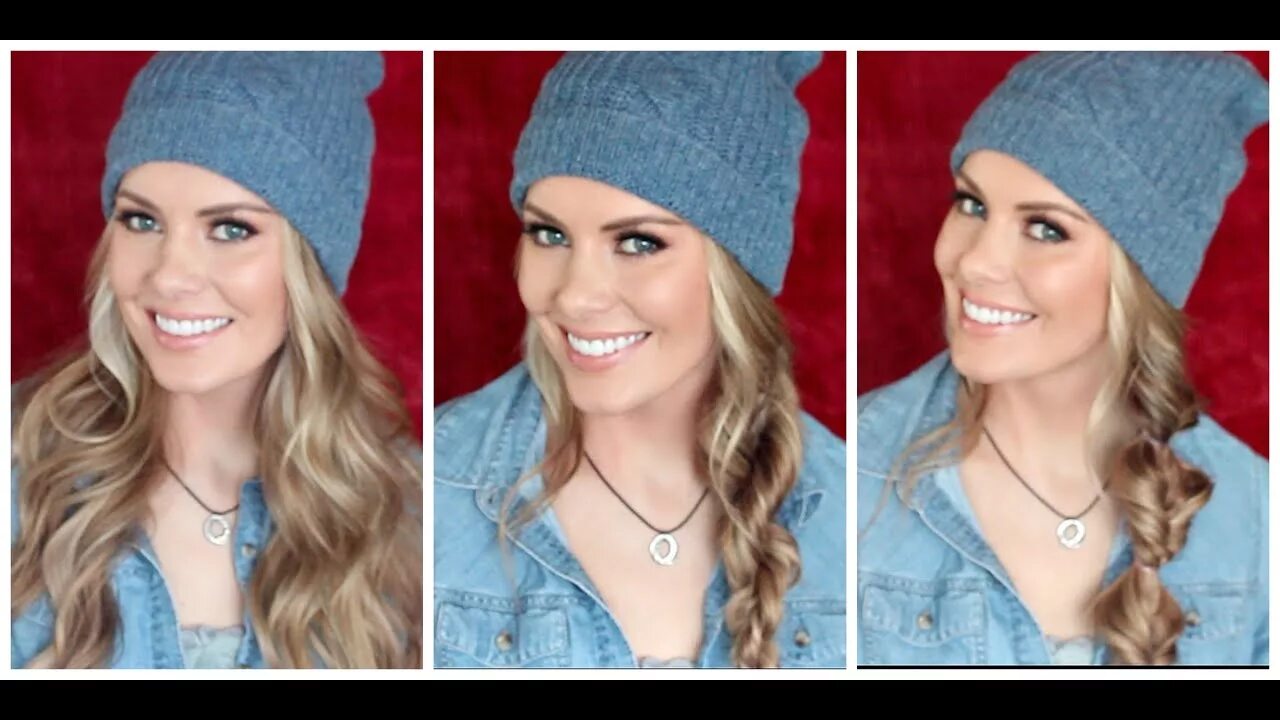 Прическа шапка длинная HOW TO: 3 Beanie Approved Hairstyles Kylee's Beauty - YouTube