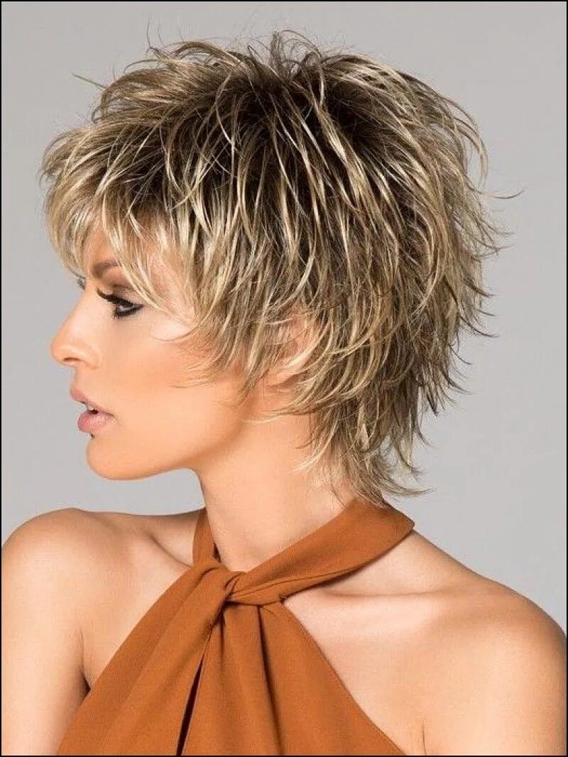 Прическа шегги на короткие Short Layered Crown Bob Haircuts - Bing Short choppy haircuts, Short spiky hairs