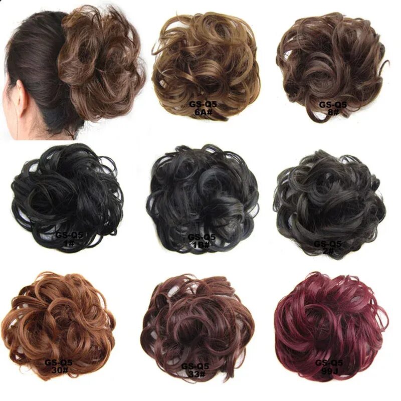 Прическа шиньон фото 1 Pieces jeedou Synthetic Chignon Donut Gary Brown Color 30g Hair Bun Pad Chigno