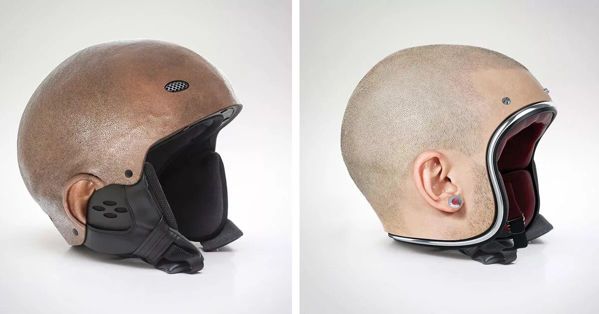 Прическа шлем The Realistic 'Human Head' Helmet Looks Creepy And Cool At The Same Time - Elite