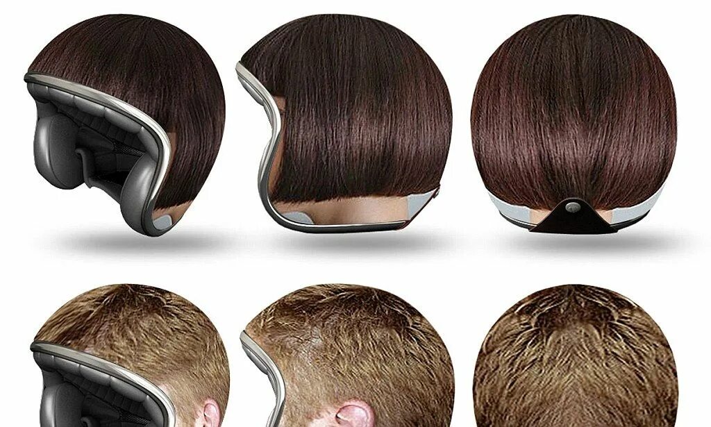 Прическа шлем You've heard of a bowl cut - now try a helmet: The motorcycle hard hats that loo