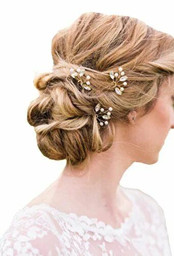 Прическа шпильками на средние волосы Lemandy 3 pcs Crystal Hair Pins Bridal Hair Pins Wedding ... https://www.amazon.