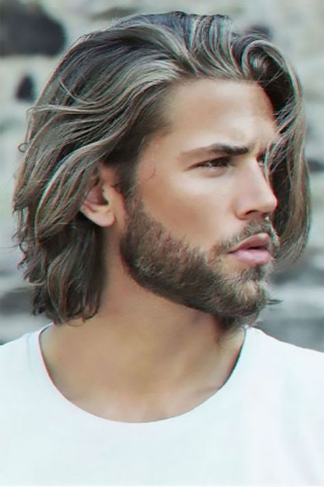 Прическа слои мужская Trendy Hair Color Highlights for Men with Long Hair