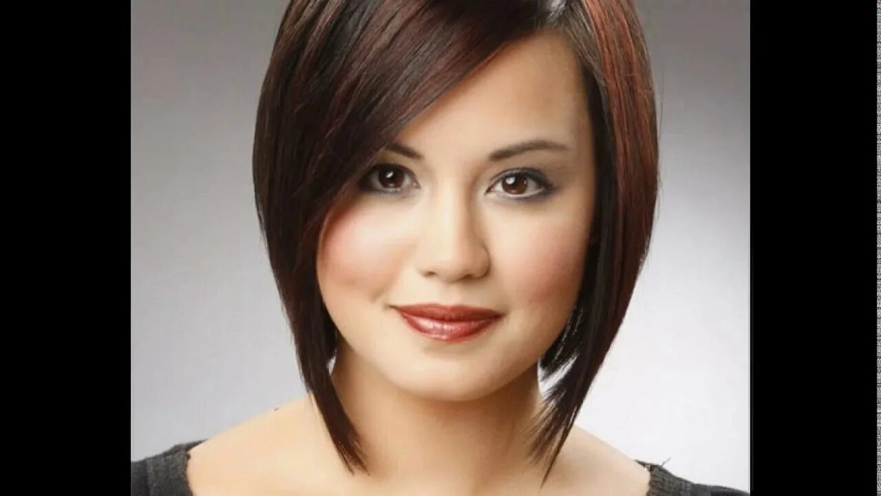 Прическа средней длины женская для круглого лица Short layered bob haircuts for round faces - YouTube