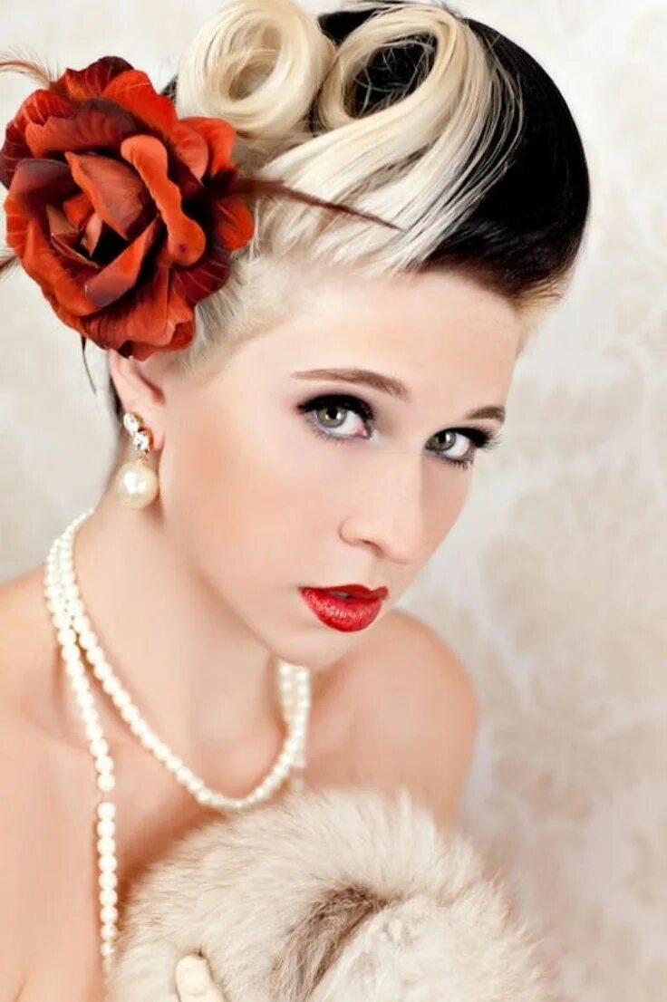 Прическа стиль фото Vintage Hairstyles Ideas 21 Rockabilly frisur, Rockabilly frisuren frauen, Hochz