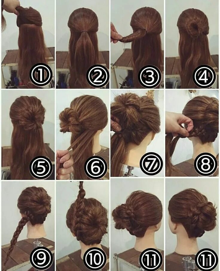 Прическа своими руками фото инструкция Pin on - Hairstyles - Long hair styles, Hair tutorial, Hair dos