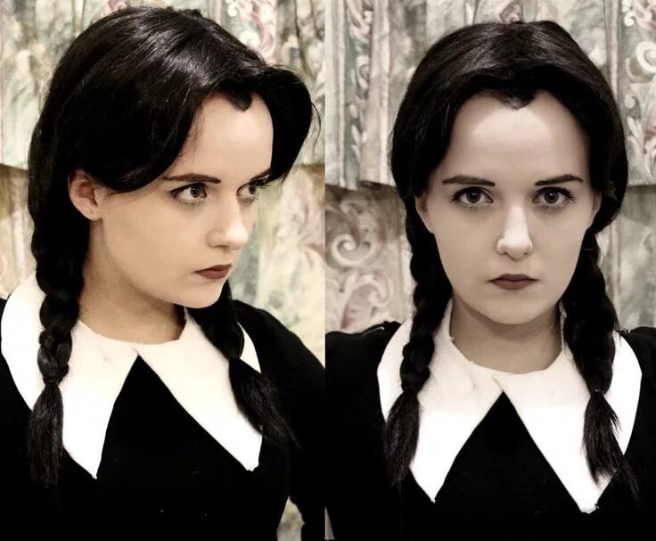 Прическа уэнсдей для девочки Wednesday Addams: Makeup Test by Hopie-chan on deviantART Wednesday addams makeu