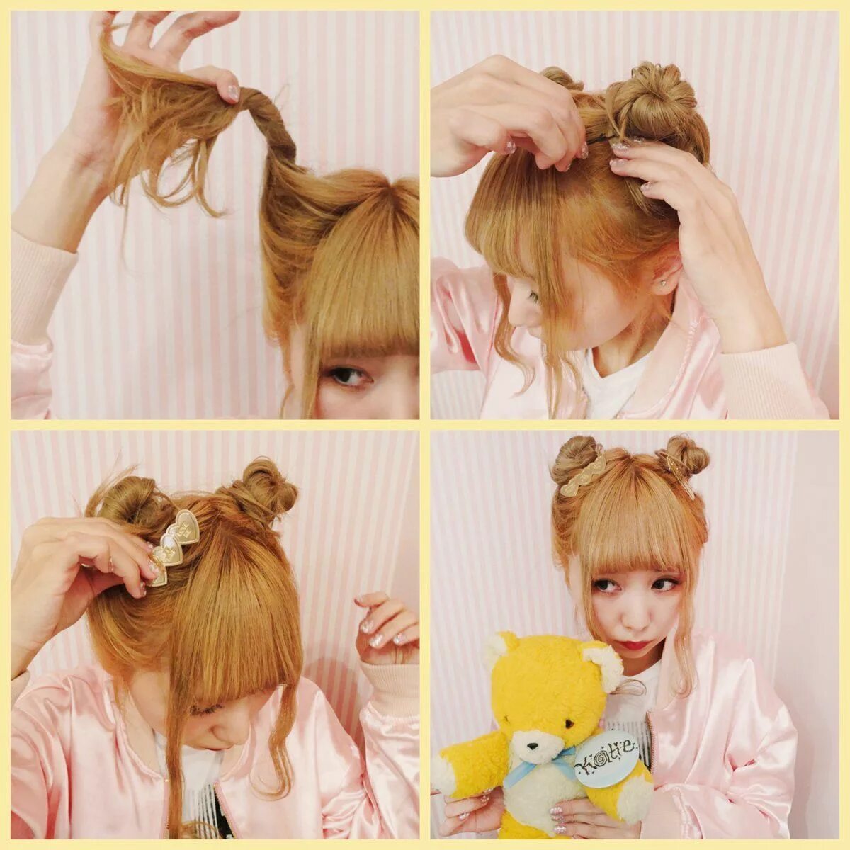 Прическа ушки для девочки larme kei hair tutorial Tumblr Kawaii hairstyles, Lolita hair, Japanese hairstyl