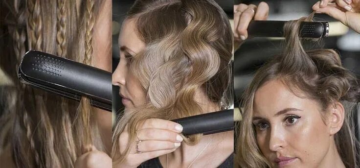 Прическа утюжком фото 9 clever ways to use your straighteners Peinados con rulos, Peinados dibujos, Ru