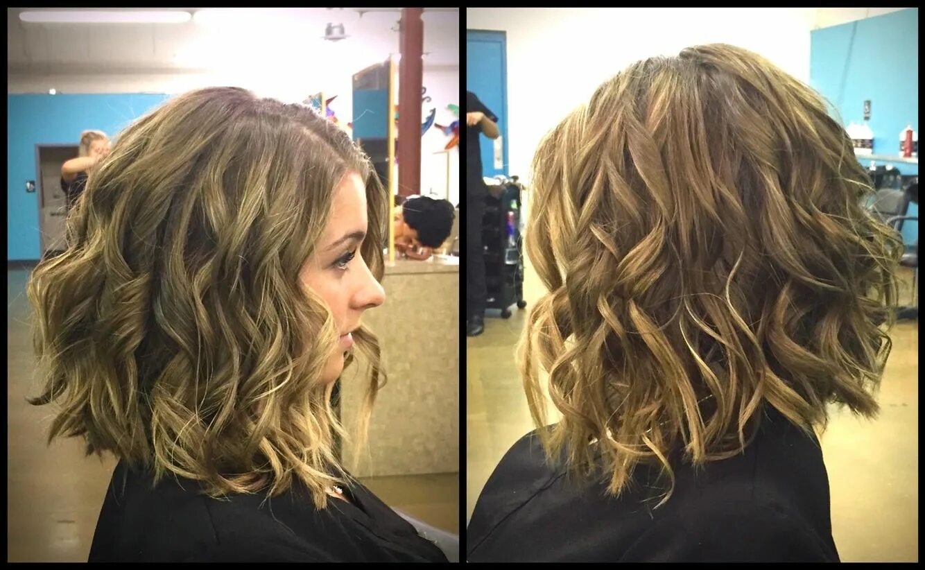 Прическа утюжком на средние волосы фото Beach waves created with flat iron on medium length hair Beach wave hair, Medium