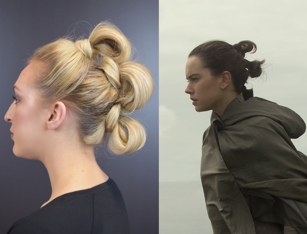 Прическа узел женская Star Wars Rey Triple Knot Hairstyle POPSUGAR Beauty UK