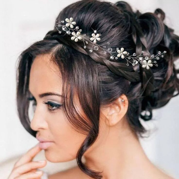 Прическа в греческом стиле на средние волосы Diadema largo pelo vid vid de pelo nupcial cristales Hair styles, New bridal hai