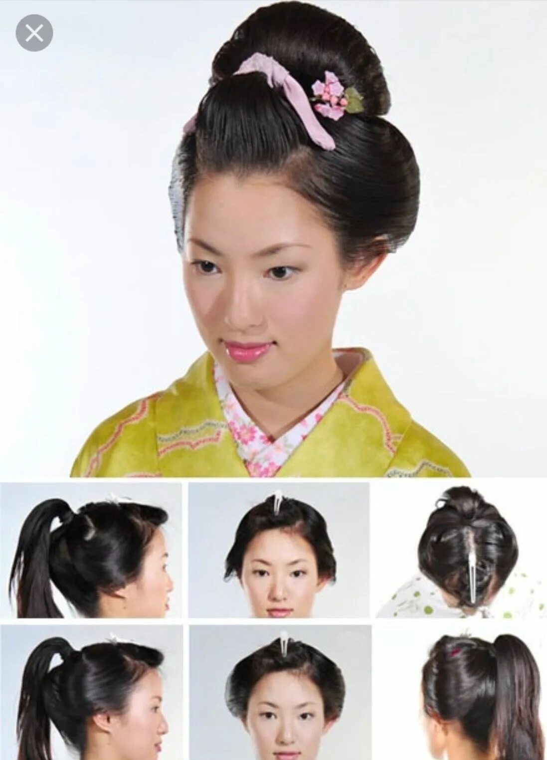 Прическа в китайском стиле для девочки estampe japonaise coiffure Traditional hairstyle, Japanese hairstyle, Geisha hai