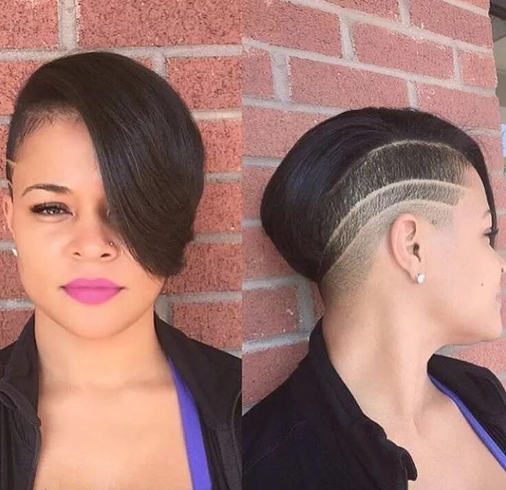 Прическа в разные стороны женская Dope cut via @hairbychantellen Read the article here - http://blackhairinformati