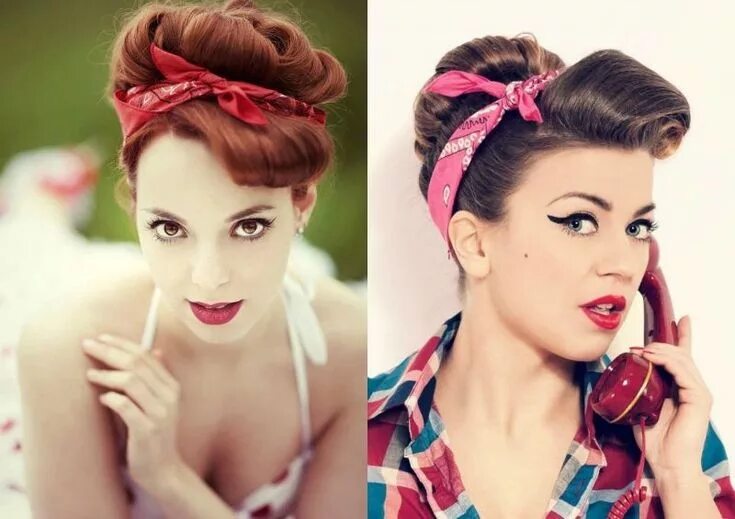 Прическа в ретро стиле для девочки Pin en Retro-Frisuren