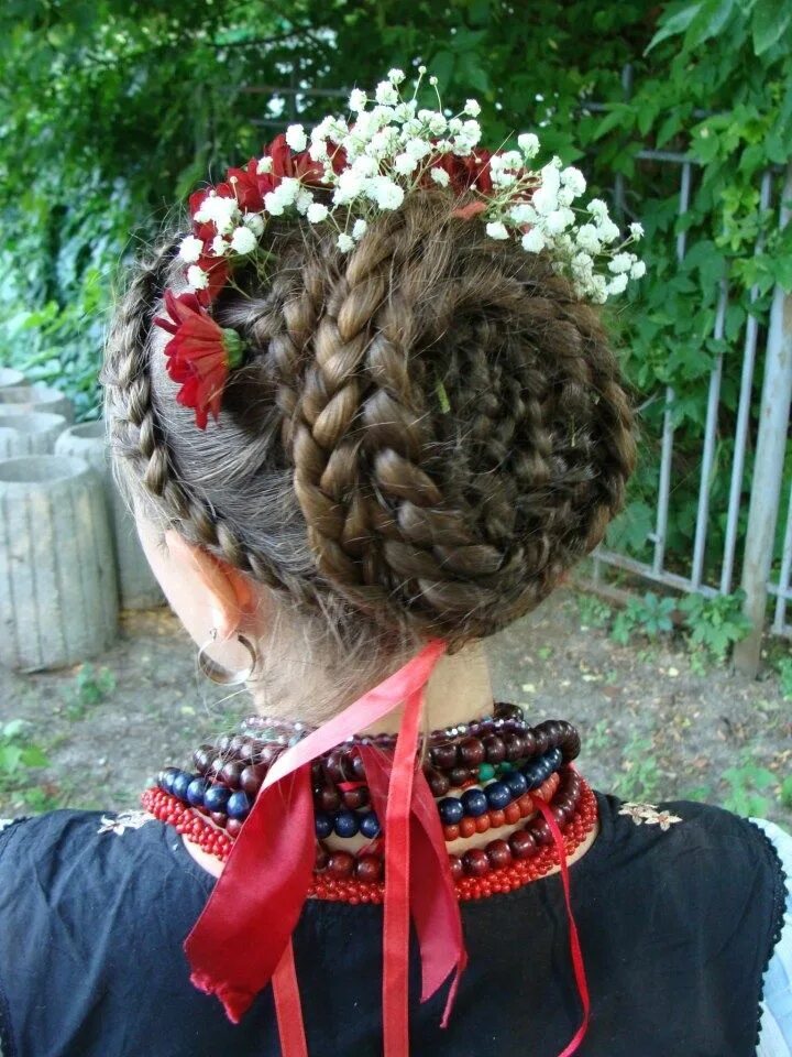 Прическа в русском народном стиле для девочки Braids, Ukrainian costume Polished hair, Traditional hairstyle, Russian hairstyl