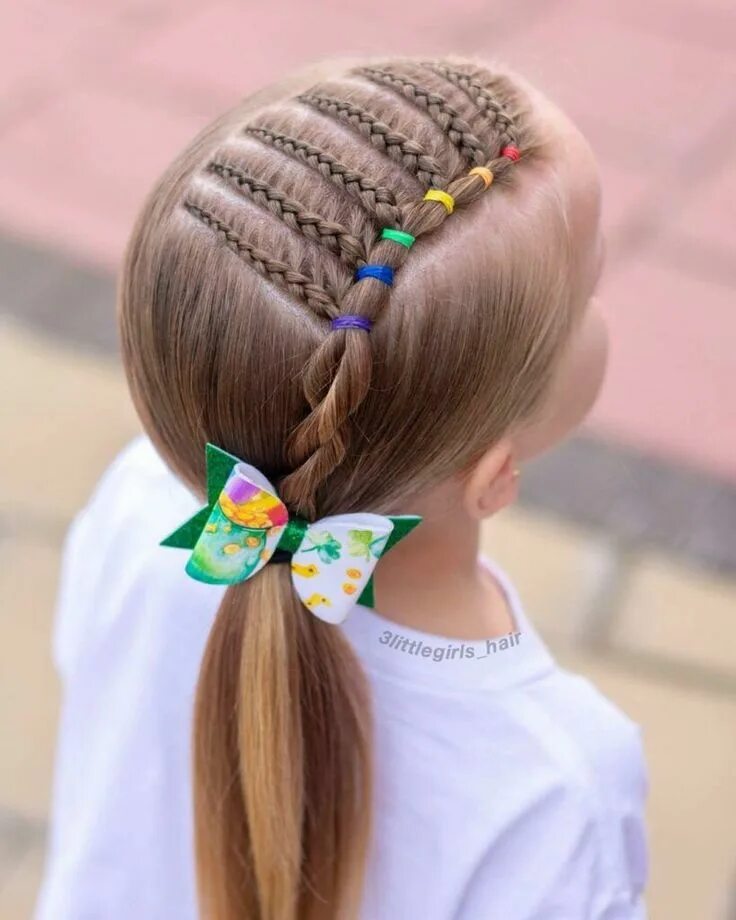 Прическа в садик на каждый день diy hairstyles for ladies #Diyhairstyles Little girl hairstyles, Braided hairsty