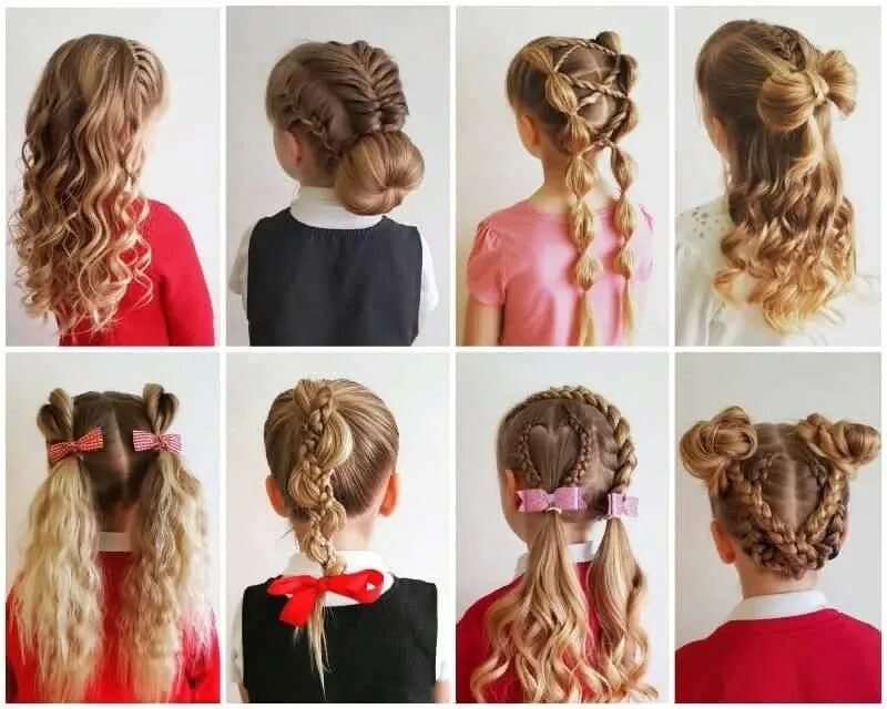 10 Причесок в Школу на 1 Сентября. 10 Hairstyler for School - YouTube