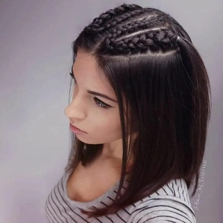 Прическа в школу на длинное каре Pin by Jeen Leal on Hairstyle Braids for long hair, Braids for short hair, Prett