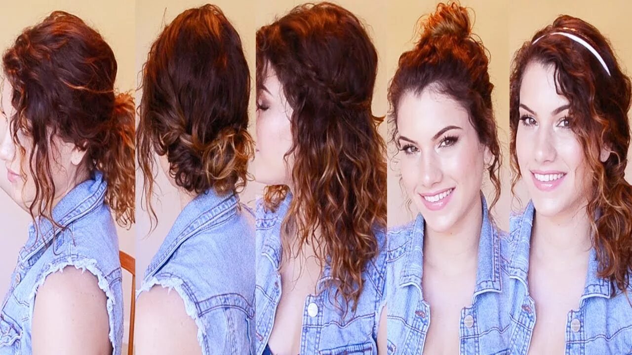 Прическа в школу на кудрявые волосы 5 Back to School Curly Hairstyles (Easy & Heatless!) - YouTube