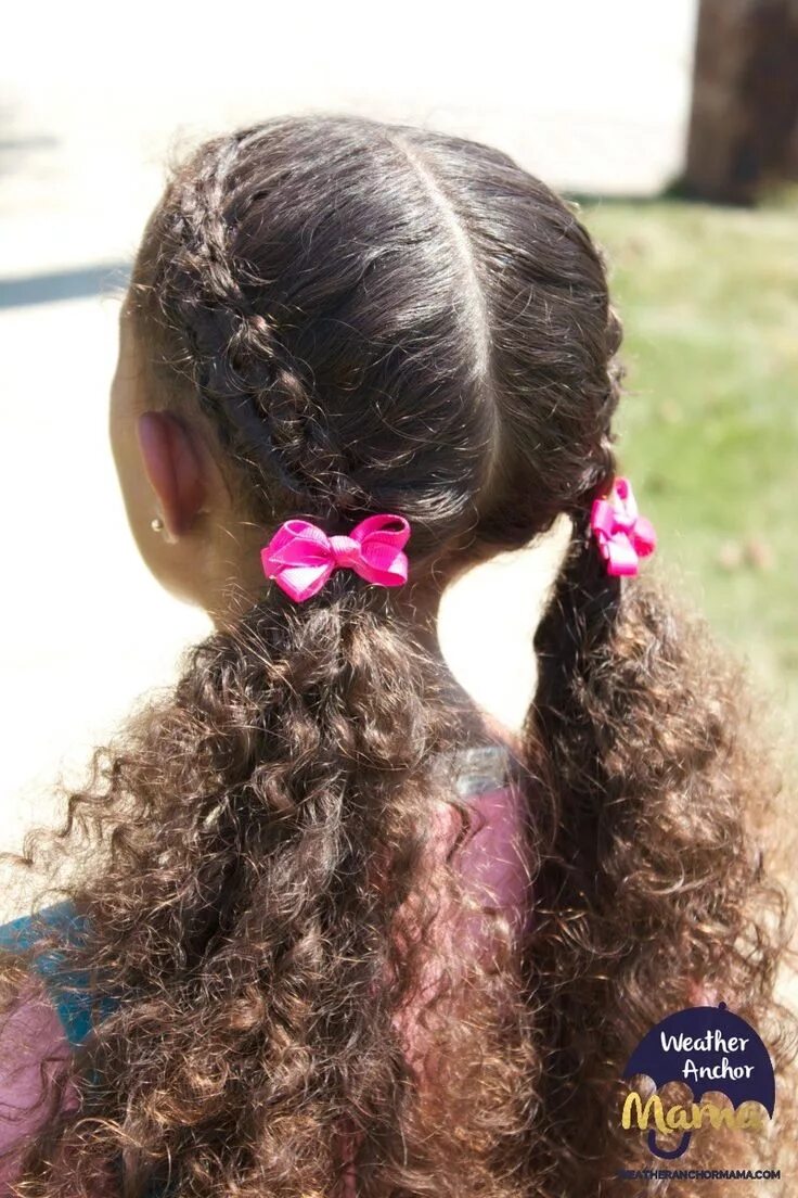 Прическа в школу на кудрявые волосы Zipper Braid Hairstyle on Curly Hair Weather Anchor Mama in 2024 Kids curly hair