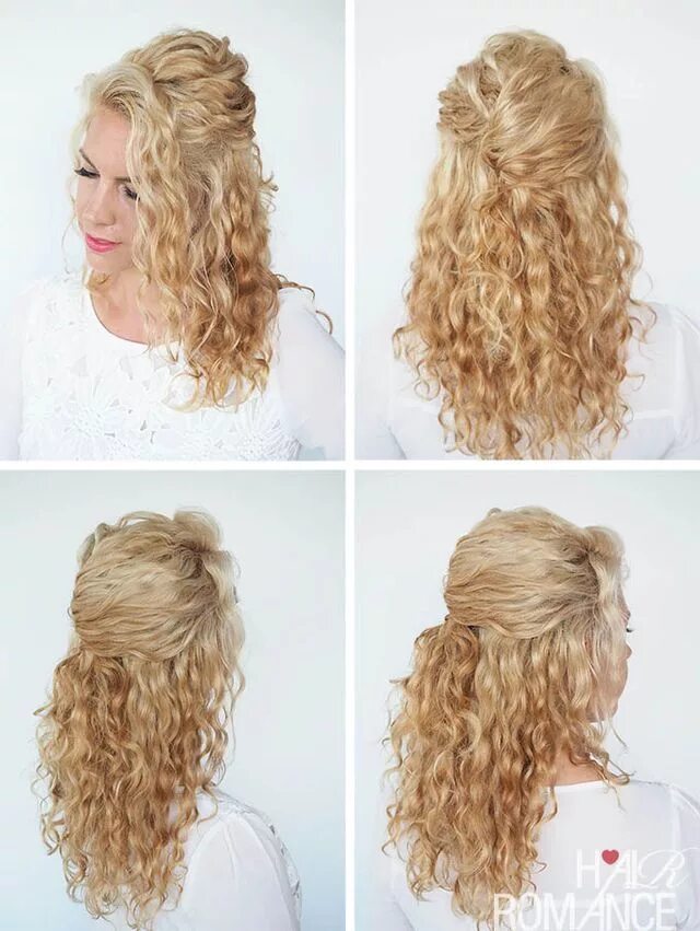 Прическа в школу на пушистые волосы 30 Curly Hairstyles in 30 Days - Day 6 (Hair Romance) Hair romance, Curly hair s