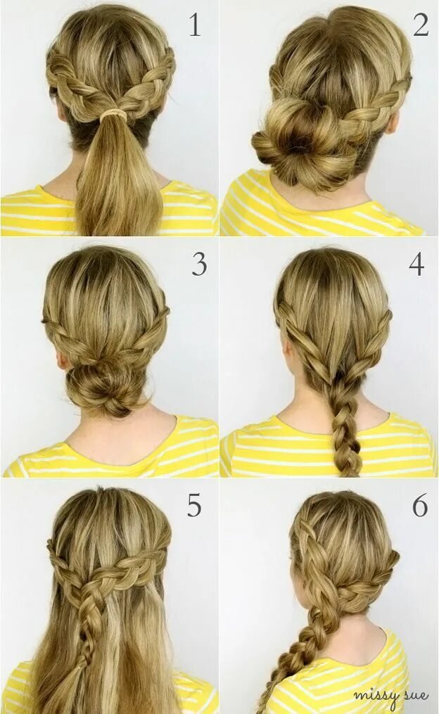 Прическа в школу на средние 45 Quick and Easy School Hairstyles Укладка длинных волос, Плетение кос, Модели 