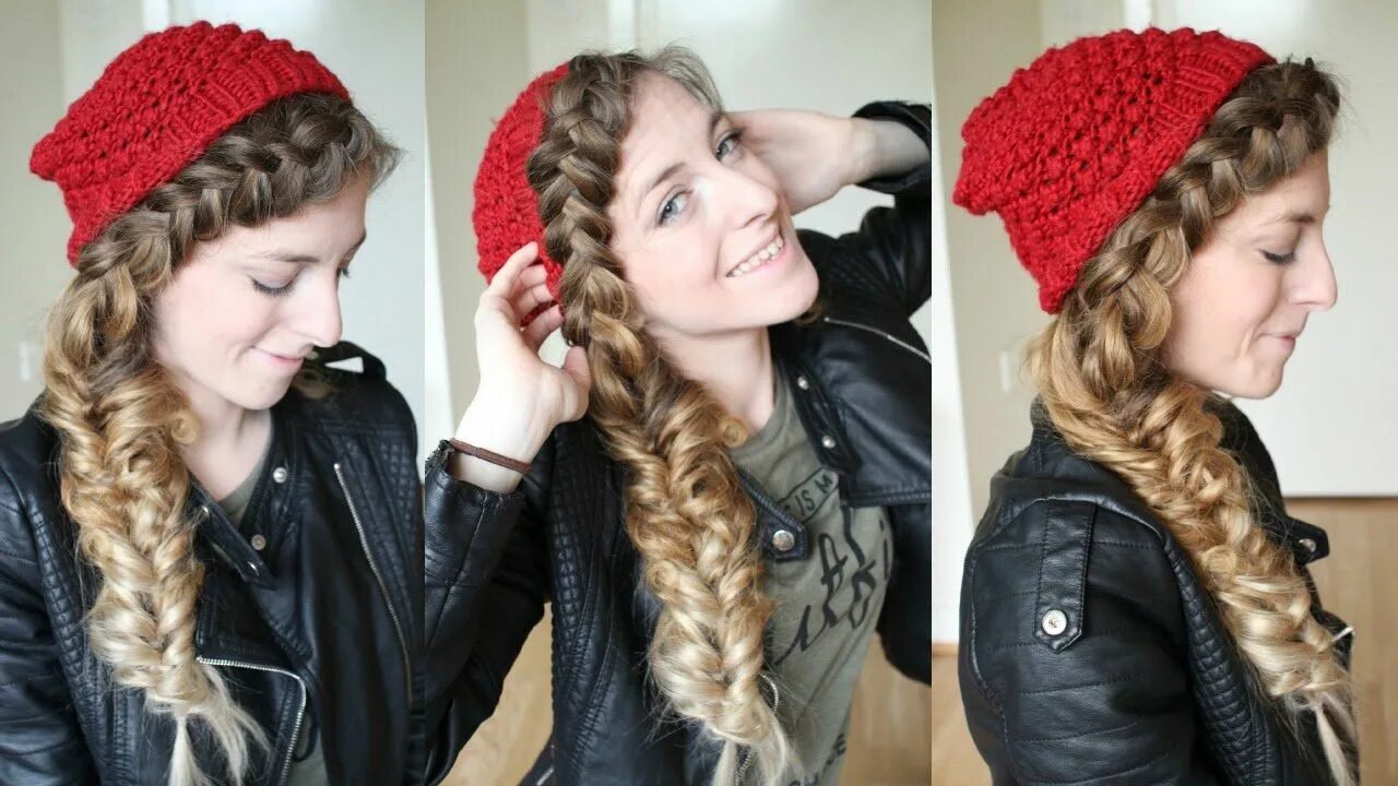 Прическа в школу под шапку Side Beanie/ Hat Braid Hairstyle Braidsandstyles12 Hair Braided hairstyles, Bean