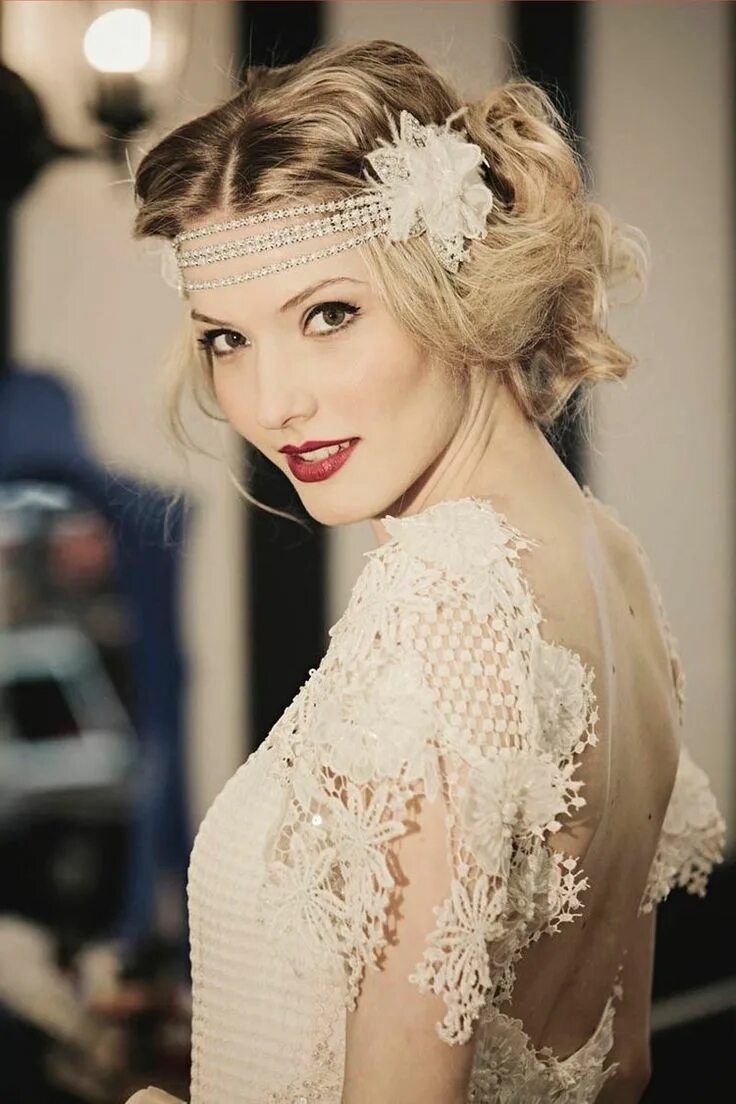 Great Gatsby Wedding Headpiece Headband with Rhinestones and Pearls Gatsby headp