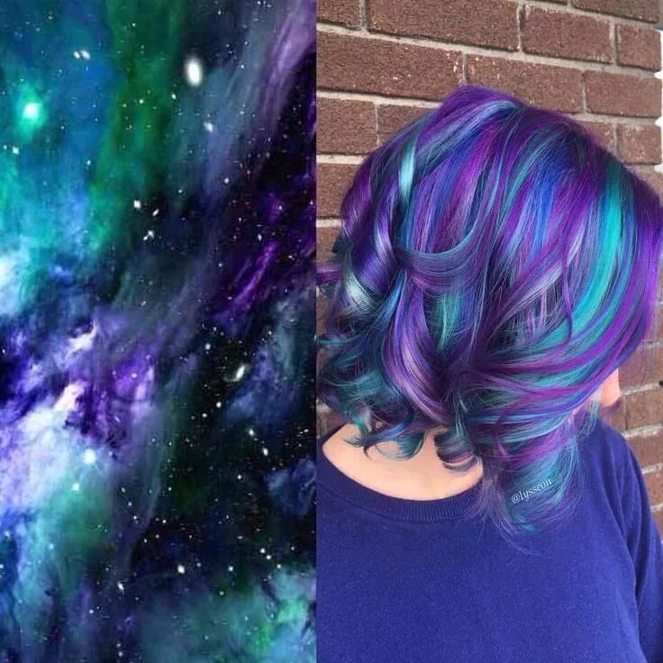 Прическа в стиле космос для девочки Pin on francis Galaxy hair color, Mermaid hair color, Galaxy hair