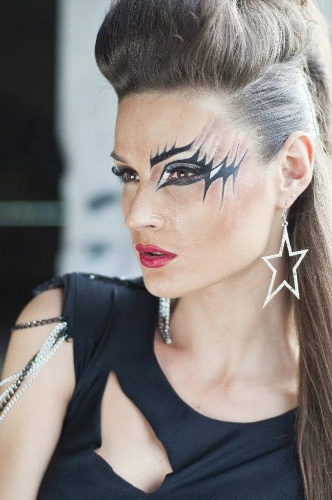 Прическа в стиле рок женская diy womens rockstar costume Rock hairstyles, Glam rock makeup, Rockstar hairstyl