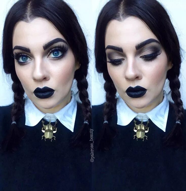 Прическа в стиле уэнсдей для девочки wednesday addams halloween makeup - Google Search Scary halloween costumes, Hall