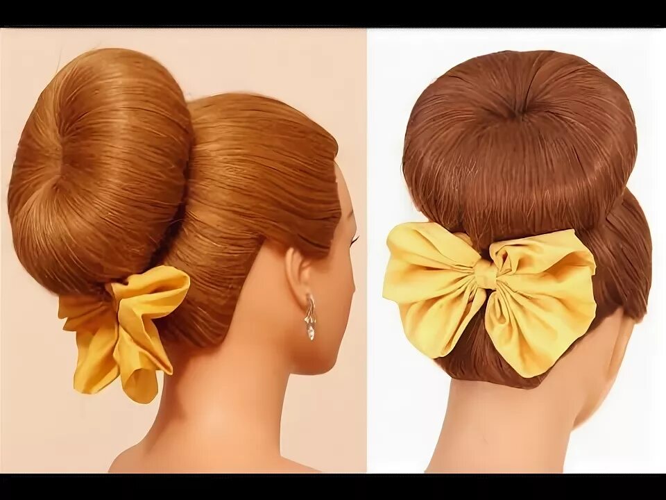 Прическа валик для девочки Bun Updo Easy Hairstyle For Long Medium Hair - YouTube