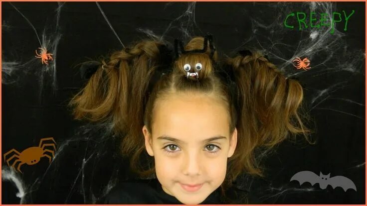 Прическа ведьмы на хэллоуин для девочки Halloween Bat Hairstyle / Best Halloween Hairstyles / Bonita Hair Do Halloween h