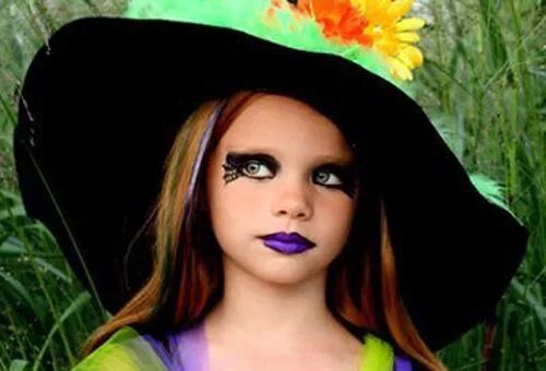 Прическа ведьмы на хэллоуин для девочки Trucco di Halloween per Viso di Bambini: 70 Idee con Foto Trucco da strega, Truc