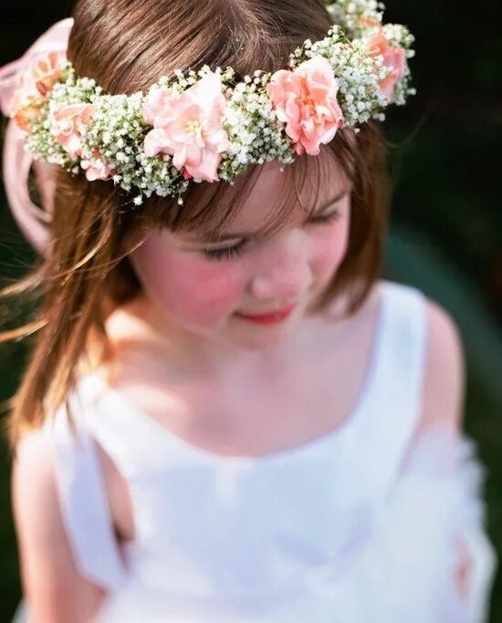 Прическа венок для девочки Flower crown wedding Flower girl bouquet, Wedding flower girl, Flower girl