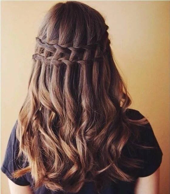 Прическа водопад double waterfall braid Waterfall braid hairstyle, Braided hairstyles, Cool braid