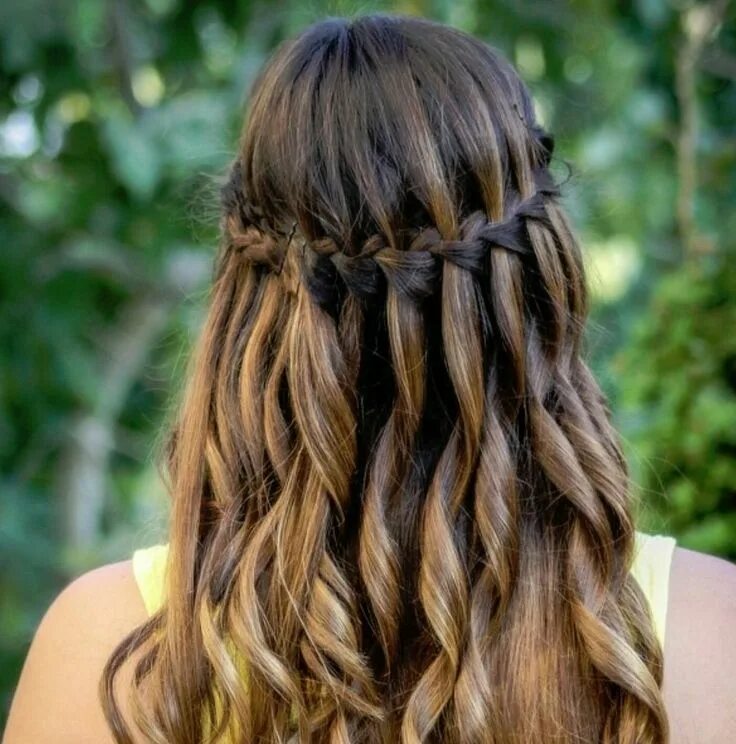 Прическа водопад для девочки Halboffene Frisur Waterfall braid hairstyle, French braid hairstyles, Hair style