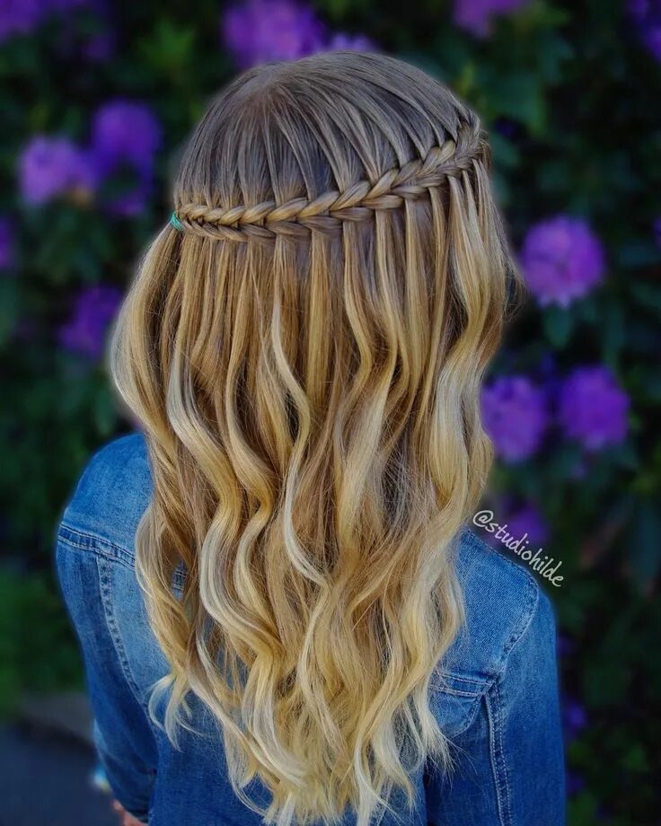 Прическа водопад на длинные Scissor waterfall braid and curls . . . #braid #braids #braided #braiding #braid