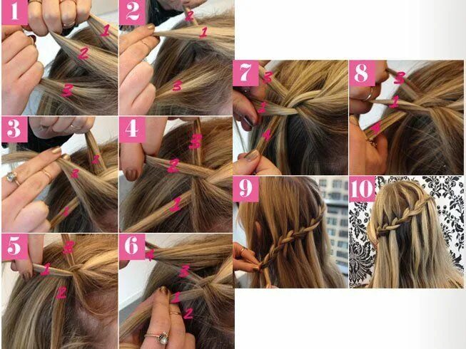 Прическа водопад на длинные пошагово Best Hairstyles Ideas : Waterfall Braid Tutorial Step by Step For Women. (With i