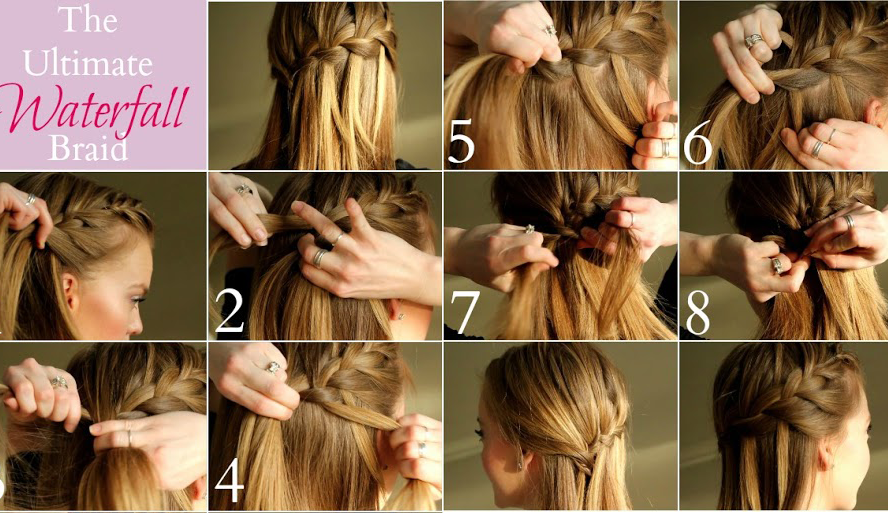 Прическа водопад на длинные пошагово The Ultimate Waterfall Braid for Parties and Occasions Waterfall braid, Hair, Ha