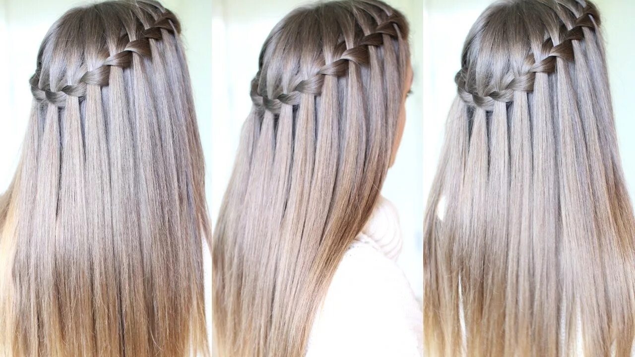 Прическа водопад на средние Waterfall Braid Tutorial for Beginners DIY Waterfall Braid Tutorial Braidsandsty