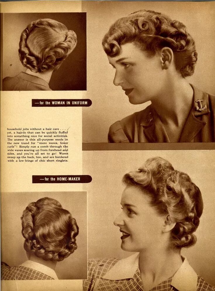 Прическа военных лет Vintage hairstyles, Retro hairstyles, 1940s hairstyles