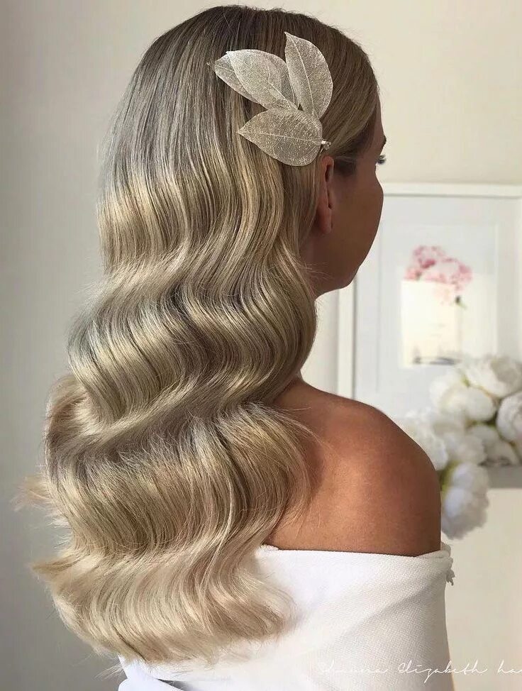 Прическа волна на длинные волосы на свадьбу Gorgeous Wedding Hairstyles For The Elegant Bride Прически, Идеи причесок, Длинн