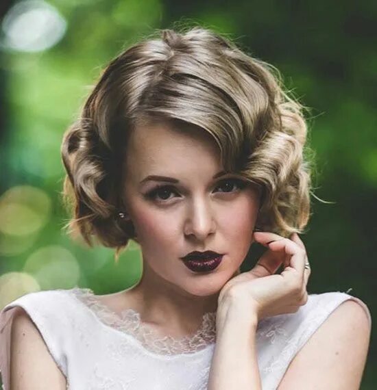 Прическа волны на короткие волосы на свадьбу 15 Most Beautiful Wedding Hairstyles For Medium Hair Short hair model, Prom hair